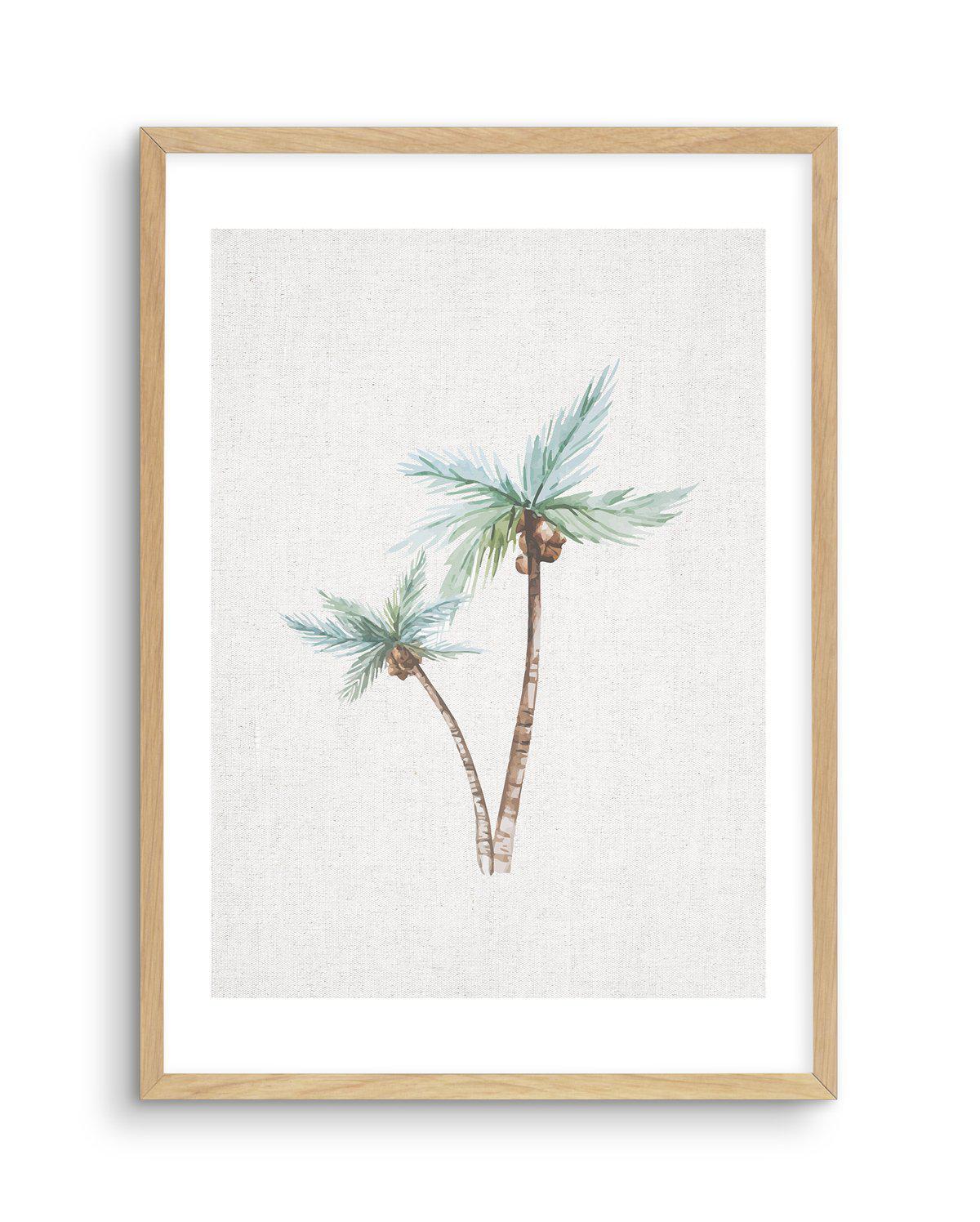 Palms on Linen II Art Print-PRINT-Olive et Oriel-Olive et Oriel-A5 | 5.8" x 8.3" | 14.8 x 21cm-Oak-With White Border-Buy-Australian-Art-Prints-Online-with-Olive-et-Oriel-Your-Artwork-Specialists-Austrailia-Decorate-With-Coastal-Photo-Wall-Art-Prints-From-Our-Beach-House-Artwork-Collection-Fine-Poster-and-Framed-Artwork