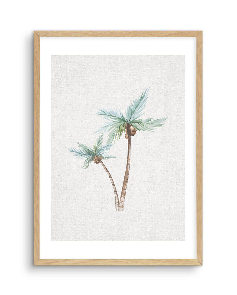 Palms on Linen II Art Print-PRINT-Olive et Oriel-Olive et Oriel-A5 | 5.8" x 8.3" | 14.8 x 21cm-Oak-With White Border-Buy-Australian-Art-Prints-Online-with-Olive-et-Oriel-Your-Artwork-Specialists-Austrailia-Decorate-With-Coastal-Photo-Wall-Art-Prints-From-Our-Beach-House-Artwork-Collection-Fine-Poster-and-Framed-Artwork