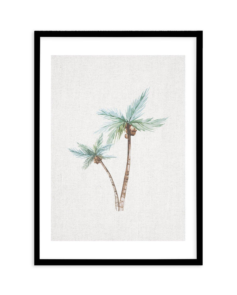 Palms on Linen II Art Print-PRINT-Olive et Oriel-Olive et Oriel-A5 | 5.8" x 8.3" | 14.8 x 21cm-Black-With White Border-Buy-Australian-Art-Prints-Online-with-Olive-et-Oriel-Your-Artwork-Specialists-Austrailia-Decorate-With-Coastal-Photo-Wall-Art-Prints-From-Our-Beach-House-Artwork-Collection-Fine-Poster-and-Framed-Artwork