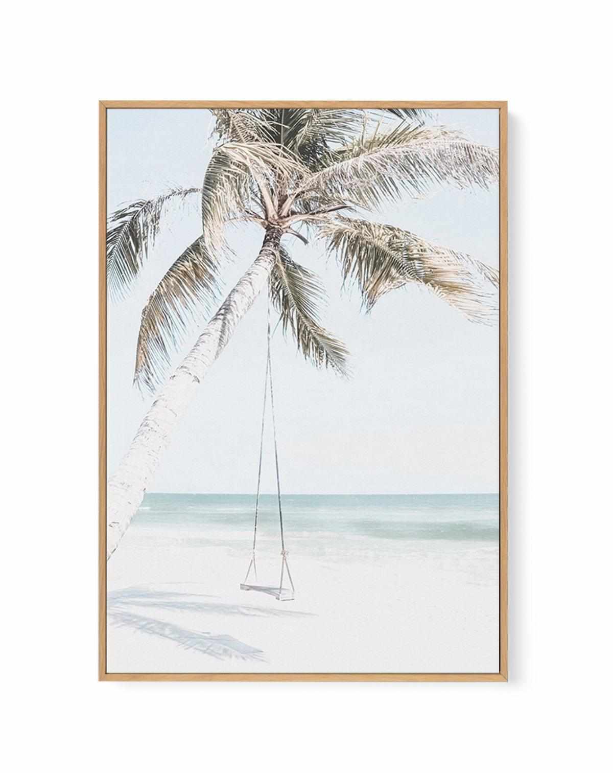 Palmy Swing | Framed Canvas Art Print