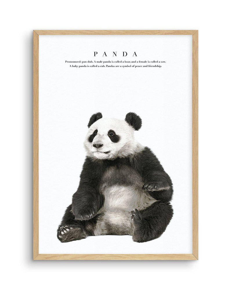 Panda Art Print-PRINT-Olive et Oriel-Olive et Oriel-A5 | 5.8" x 8.3" | 14.8 x 21cm-Oak-With White Border-Buy-Australian-Art-Prints-Online-with-Olive-et-Oriel-Your-Artwork-Specialists-Austrailia-Decorate-With-Coastal-Photo-Wall-Art-Prints-From-Our-Beach-House-Artwork-Collection-Fine-Poster-and-Framed-Artwork