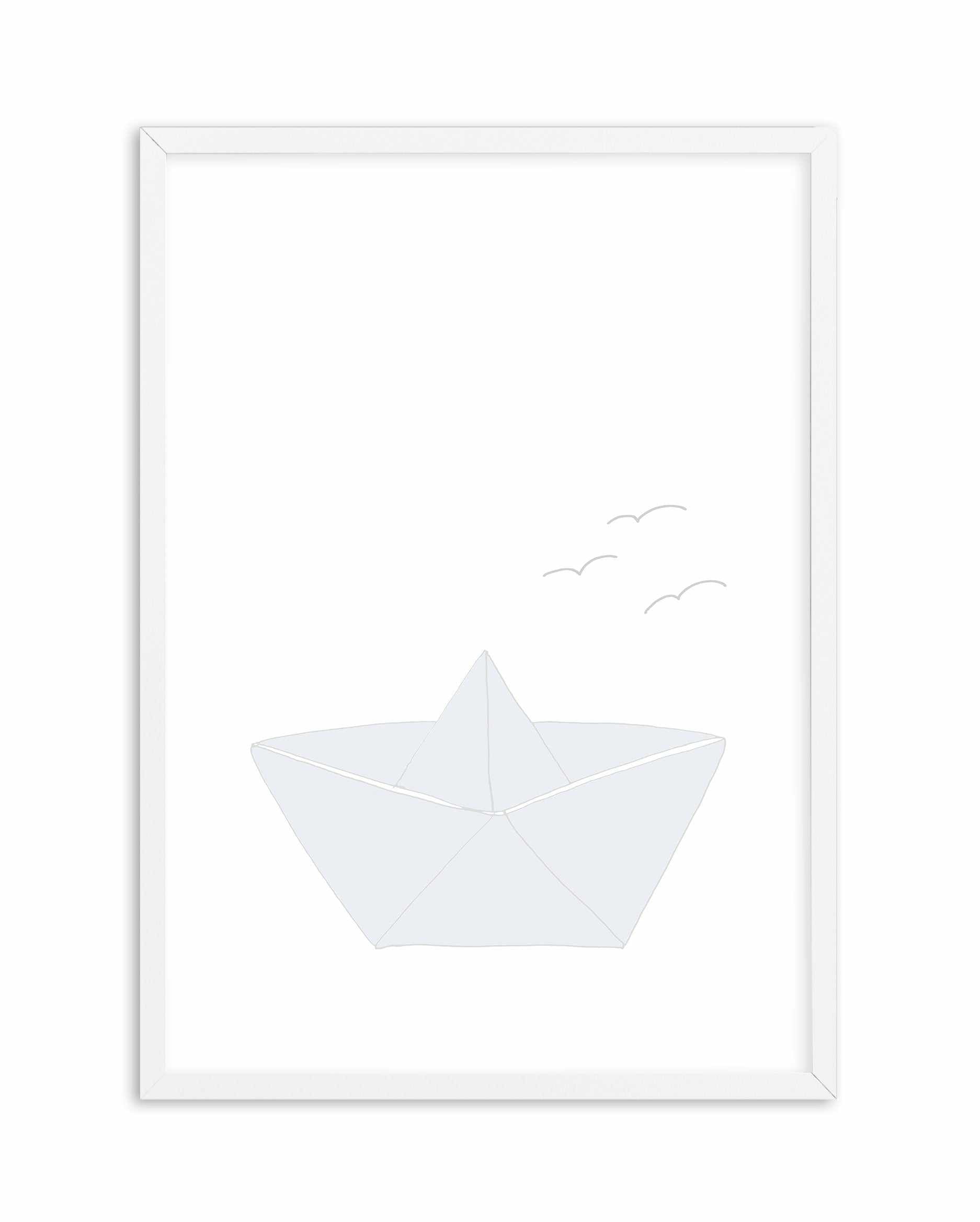 Paper Boat Art Print-PRINT-Olive et Oriel-Olive et Oriel-A5 | 5.8" x 8.3" | 14.8 x 21cm-White-With White Border-Buy-Australian-Art-Prints-Online-with-Olive-et-Oriel-Your-Artwork-Specialists-Austrailia-Decorate-With-Coastal-Photo-Wall-Art-Prints-From-Our-Beach-House-Artwork-Collection-Fine-Poster-and-Framed-Artwork