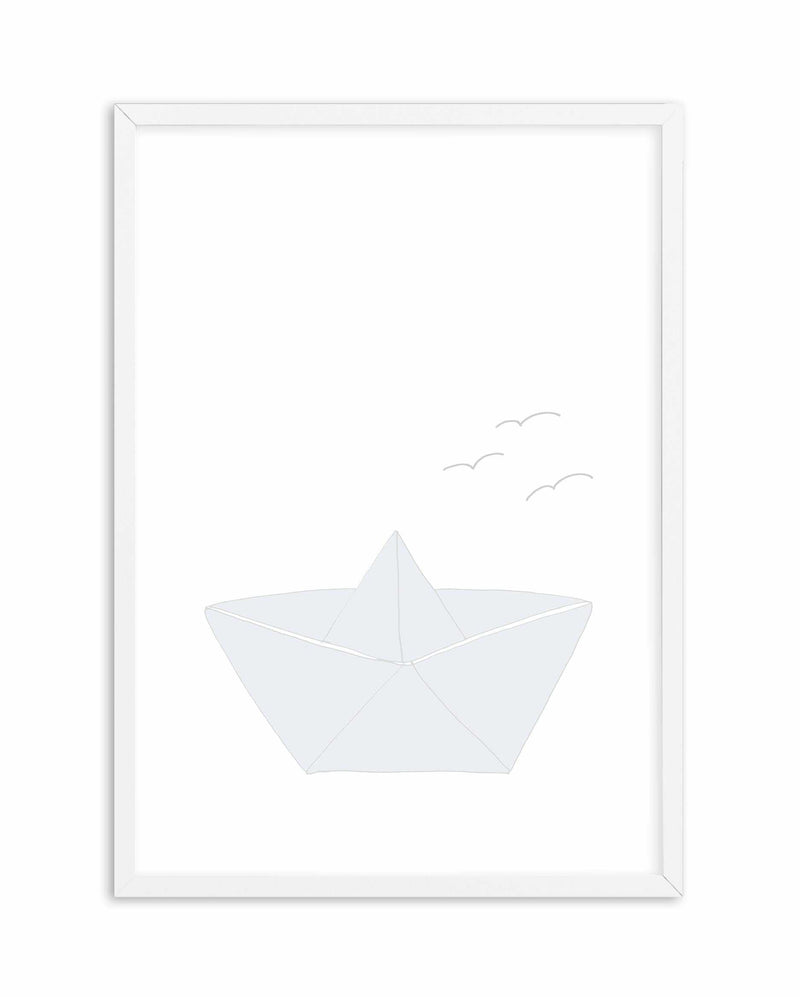 Paper Boat Art Print-PRINT-Olive et Oriel-Olive et Oriel-A5 | 5.8" x 8.3" | 14.8 x 21cm-White-With White Border-Buy-Australian-Art-Prints-Online-with-Olive-et-Oriel-Your-Artwork-Specialists-Austrailia-Decorate-With-Coastal-Photo-Wall-Art-Prints-From-Our-Beach-House-Artwork-Collection-Fine-Poster-and-Framed-Artwork
