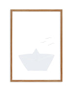 Paper Boat Art Print-PRINT-Olive et Oriel-Olive et Oriel-50x70 cm | 19.6" x 27.5"-Walnut-With White Border-Buy-Australian-Art-Prints-Online-with-Olive-et-Oriel-Your-Artwork-Specialists-Austrailia-Decorate-With-Coastal-Photo-Wall-Art-Prints-From-Our-Beach-House-Artwork-Collection-Fine-Poster-and-Framed-Artwork