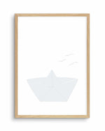 Paper Boat Art Print-PRINT-Olive et Oriel-Olive et Oriel-A5 | 5.8" x 8.3" | 14.8 x 21cm-Oak-With White Border-Buy-Australian-Art-Prints-Online-with-Olive-et-Oriel-Your-Artwork-Specialists-Austrailia-Decorate-With-Coastal-Photo-Wall-Art-Prints-From-Our-Beach-House-Artwork-Collection-Fine-Poster-and-Framed-Artwork