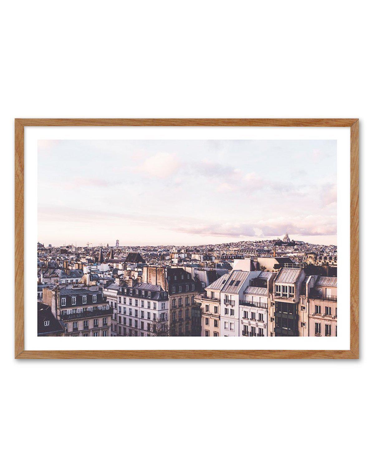 Paris City View Art Print-PRINT-Olive et Oriel-Olive et Oriel-50x70 cm | 19.6" x 27.5"-Walnut-With White Border-Buy-Australian-Art-Prints-Online-with-Olive-et-Oriel-Your-Artwork-Specialists-Austrailia-Decorate-With-Coastal-Photo-Wall-Art-Prints-From-Our-Beach-House-Artwork-Collection-Fine-Poster-and-Framed-Artwork