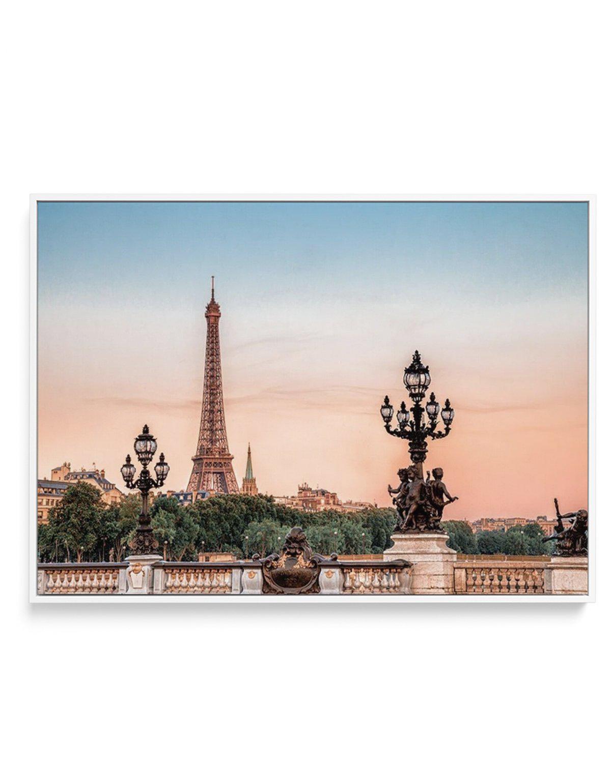 Parisian Sunsets | Framed Canvas-CANVAS-You can shop wall art online with Olive et Oriel for everything from abstract art to fun kids wall art. Our beautiful modern art prints and canvas art are available from large canvas prints to wall art paintings and our proudly Australian artwork collection offers only the highest quality framed large wall art and canvas art Australia - You can buy fashion photography prints or Hampton print posters and paintings on canvas from Olive et Oriel and have them