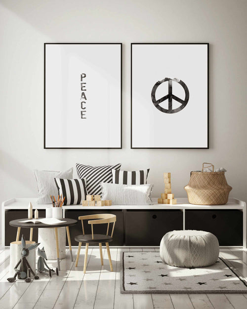 Peace | Black Watercolour Art Print-PRINT-Olive et Oriel-Olive et Oriel-Buy-Australian-Art-Prints-Online-with-Olive-et-Oriel-Your-Artwork-Specialists-Austrailia-Decorate-With-Coastal-Photo-Wall-Art-Prints-From-Our-Beach-House-Artwork-Collection-Fine-Poster-and-Framed-Artwork