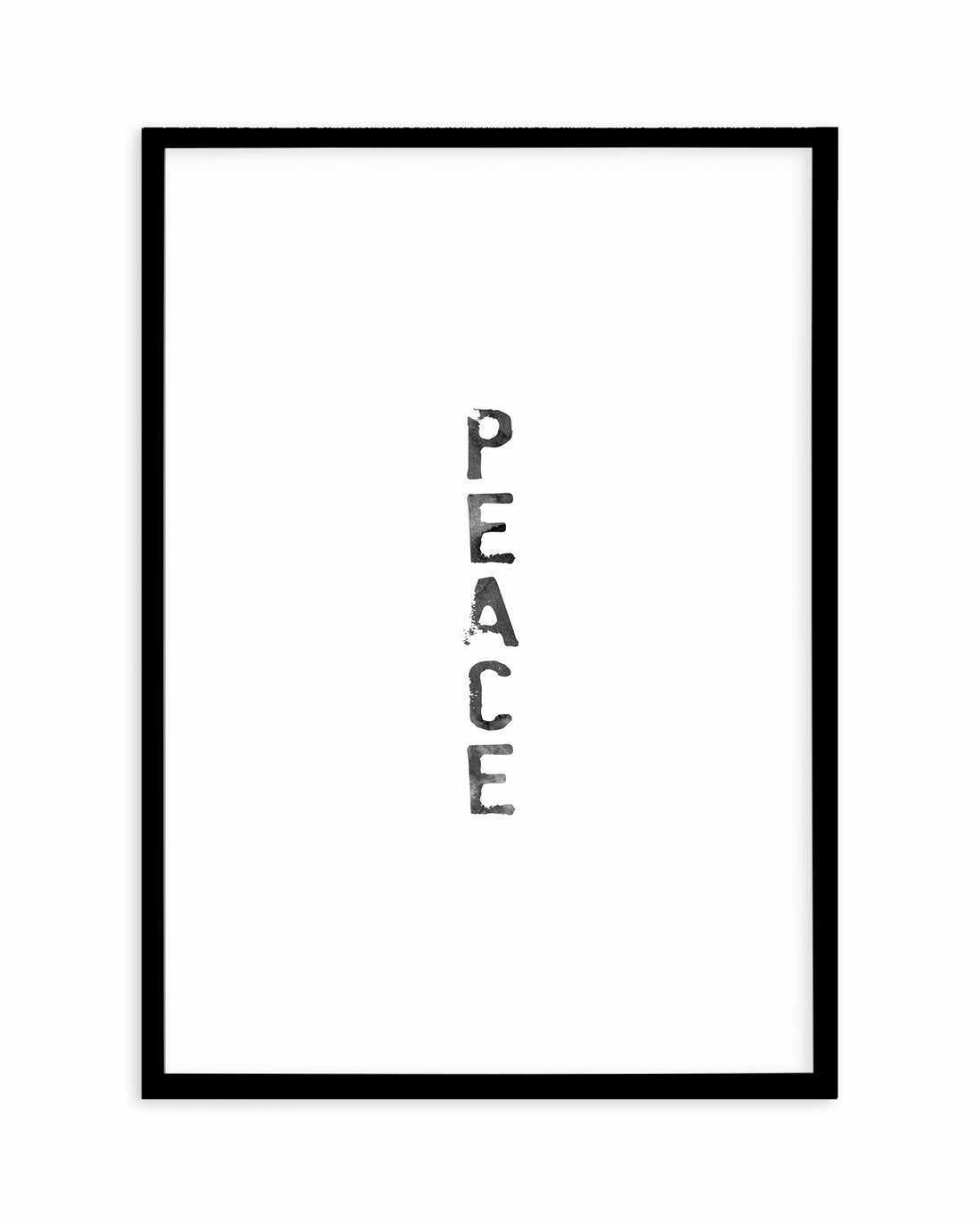 Peace | Black Watercolour Art Print-PRINT-Olive et Oriel-Olive et Oriel-A4 | 8.3" x 11.7" | 21 x 29.7cm-Black-With White Border-Buy-Australian-Art-Prints-Online-with-Olive-et-Oriel-Your-Artwork-Specialists-Austrailia-Decorate-With-Coastal-Photo-Wall-Art-Prints-From-Our-Beach-House-Artwork-Collection-Fine-Poster-and-Framed-Artwork