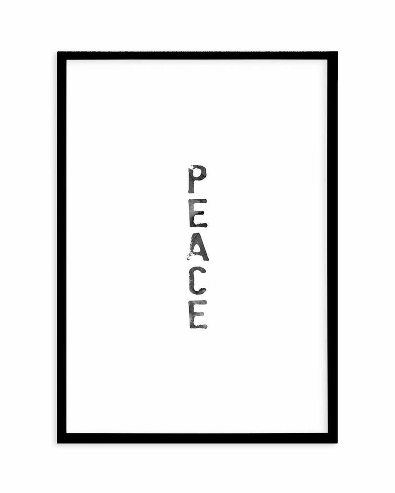 Peace | Black Watercolour Art Print-PRINT-Olive et Oriel-Olive et Oriel-A4 | 8.3" x 11.7" | 21 x 29.7cm-Black-With White Border-Buy-Australian-Art-Prints-Online-with-Olive-et-Oriel-Your-Artwork-Specialists-Austrailia-Decorate-With-Coastal-Photo-Wall-Art-Prints-From-Our-Beach-House-Artwork-Collection-Fine-Poster-and-Framed-Artwork