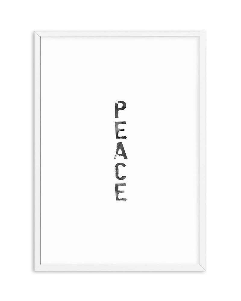 Peace | Black Watercolour Art Print-PRINT-Olive et Oriel-Olive et Oriel-A4 | 8.3" x 11.7" | 21 x 29.7cm-White-With White Border-Buy-Australian-Art-Prints-Online-with-Olive-et-Oriel-Your-Artwork-Specialists-Austrailia-Decorate-With-Coastal-Photo-Wall-Art-Prints-From-Our-Beach-House-Artwork-Collection-Fine-Poster-and-Framed-Artwork