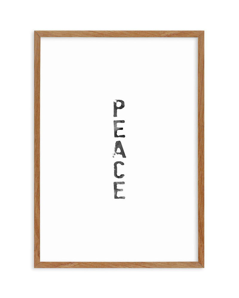 Peace | Black Watercolour Art Print-PRINT-Olive et Oriel-Olive et Oriel-50x70 cm | 19.6" x 27.5"-Walnut-With White Border-Buy-Australian-Art-Prints-Online-with-Olive-et-Oriel-Your-Artwork-Specialists-Austrailia-Decorate-With-Coastal-Photo-Wall-Art-Prints-From-Our-Beach-House-Artwork-Collection-Fine-Poster-and-Framed-Artwork