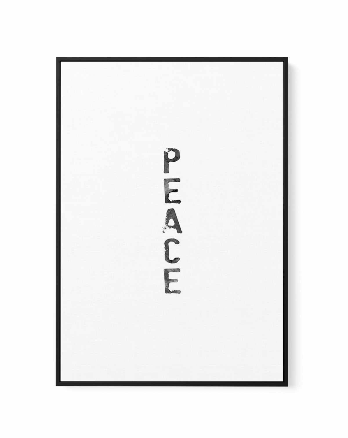 Peace | Black Watercolour | Framed Canvas-CANVAS-You can shop wall art online with Olive et Oriel for everything from abstract art to fun kids wall art. Our beautiful modern art prints and canvas art are available from large canvas prints to wall art paintings and our proudly Australian artwork collection offers only the highest quality framed large wall art and canvas art Australia - You can buy fashion photography prints or Hampton print posters and paintings on canvas from Olive et Oriel and 