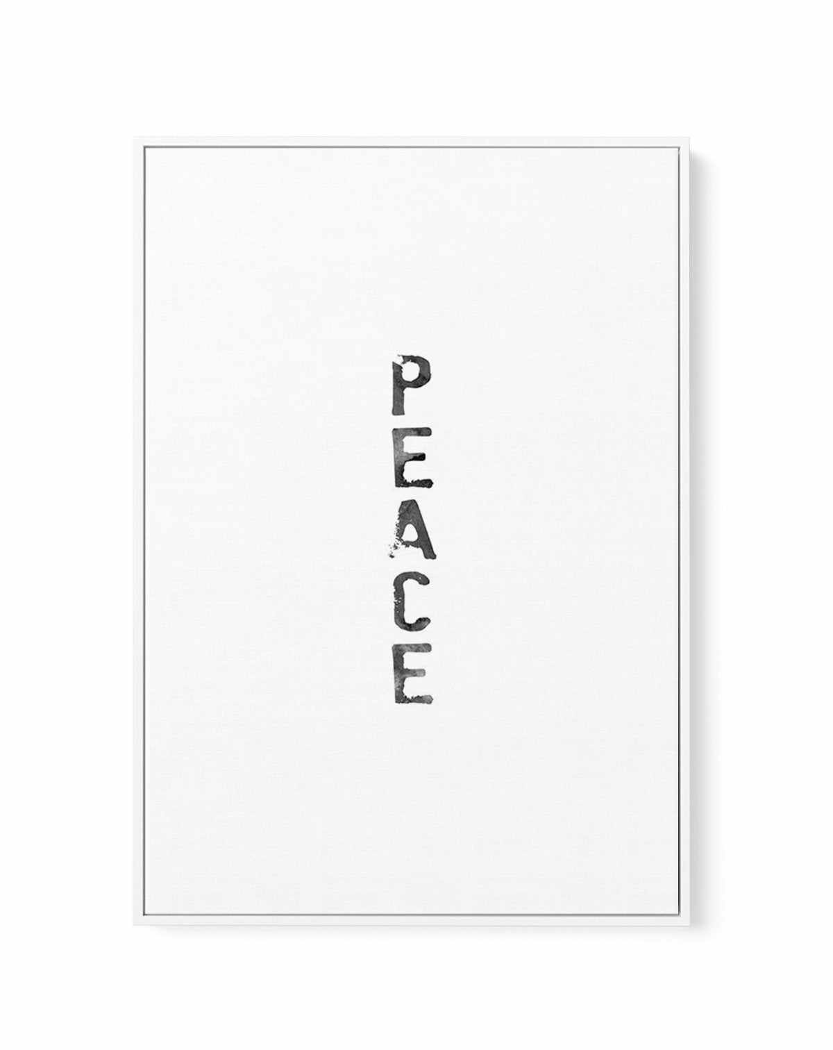 Peace | Black Watercolour | Framed Canvas-CANVAS-You can shop wall art online with Olive et Oriel for everything from abstract art to fun kids wall art. Our beautiful modern art prints and canvas art are available from large canvas prints to wall art paintings and our proudly Australian artwork collection offers only the highest quality framed large wall art and canvas art Australia - You can buy fashion photography prints or Hampton print posters and paintings on canvas from Olive et Oriel and 