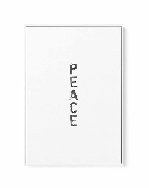 Peace | Black Watercolour | Framed Canvas-CANVAS-You can shop wall art online with Olive et Oriel for everything from abstract art to fun kids wall art. Our beautiful modern art prints and canvas art are available from large canvas prints to wall art paintings and our proudly Australian artwork collection offers only the highest quality framed large wall art and canvas art Australia - You can buy fashion photography prints or Hampton print posters and paintings on canvas from Olive et Oriel and 