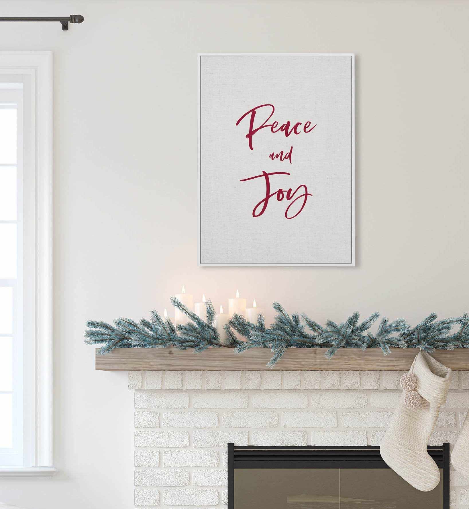 Peace & Joy | Framed Canvas-CANVAS-You can shop wall art online with Olive et Oriel for everything from abstract art to fun kids wall art. Our beautiful modern art prints and canvas art are available from large canvas prints to wall art paintings and our proudly Australian artwork collection offers only the highest quality framed large wall art and canvas art Australia - You can buy fashion photography prints or Hampton print posters and paintings on canvas from Olive et Oriel and have them deli