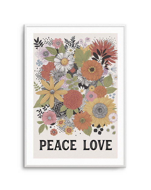 Peace & Love Art Print-PRINT-Olive et Oriel-Olive et Oriel-A5 | 5.8" x 8.3" | 14.8 x 21cm-Unframed Art Print-With White Border-Buy-Australian-Art-Prints-Online-with-Olive-et-Oriel-Your-Artwork-Specialists-Austrailia-Decorate-With-Coastal-Photo-Wall-Art-Prints-From-Our-Beach-House-Artwork-Collection-Fine-Poster-and-Framed-Artwork