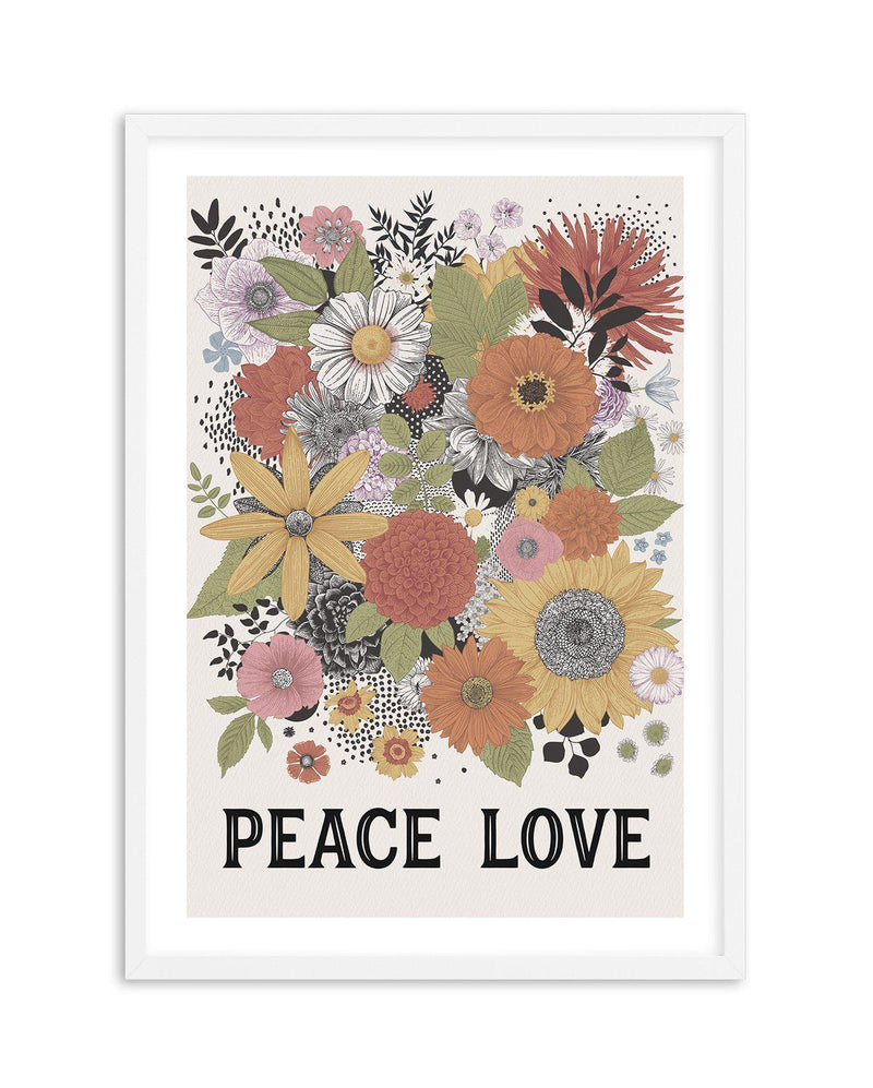 Peace & Love Art Print-PRINT-Olive et Oriel-Olive et Oriel-A5 | 5.8" x 8.3" | 14.8 x 21cm-White-With White Border-Buy-Australian-Art-Prints-Online-with-Olive-et-Oriel-Your-Artwork-Specialists-Austrailia-Decorate-With-Coastal-Photo-Wall-Art-Prints-From-Our-Beach-House-Artwork-Collection-Fine-Poster-and-Framed-Artwork