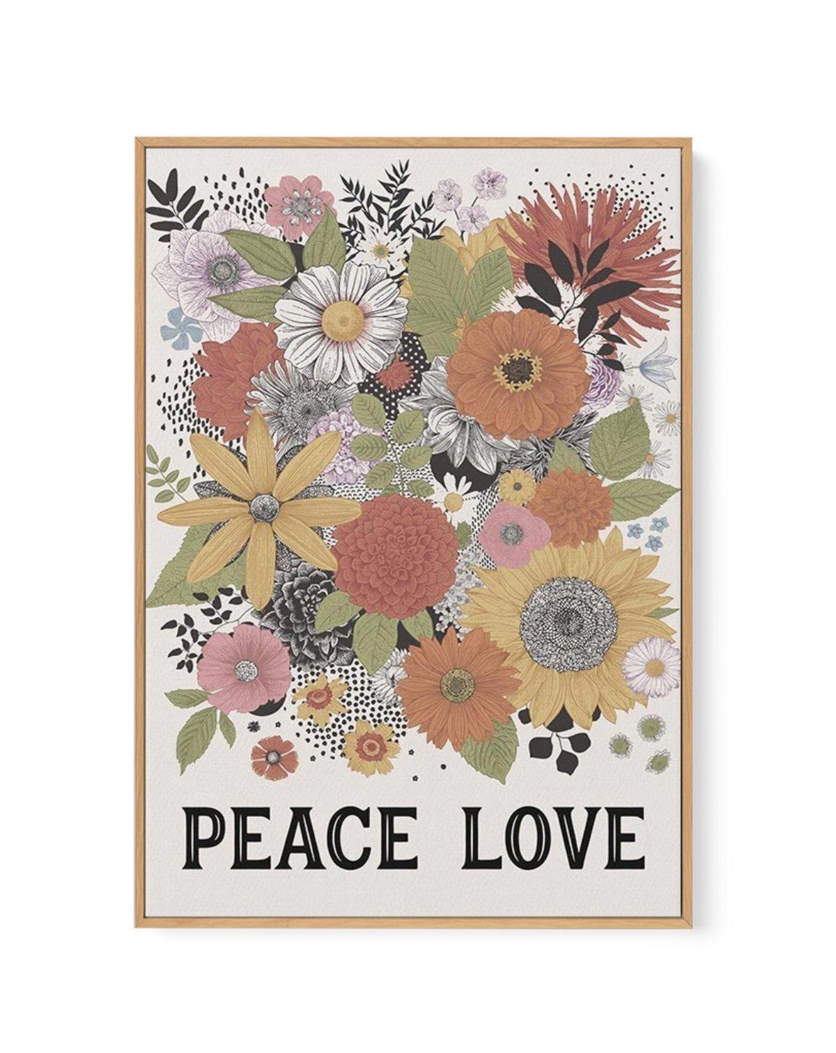 Peace & Love | Framed Canvas-CANVAS-You can shop wall art online with Olive et Oriel for everything from abstract art to fun kids wall art. Our beautiful modern art prints and canvas art are available from large canvas prints to wall art paintings and our proudly Australian artwork collection offers only the highest quality framed large wall art and canvas art Australia - You can buy fashion photography prints or Hampton print posters and paintings on canvas from Olive et Oriel and have them del