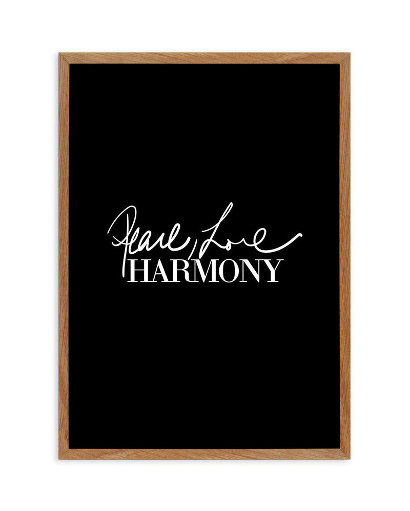 Peace, Love, Harmony Art Print-PRINT-Olive et Oriel-Olive et Oriel-50x70 cm | 19.6" x 27.5"-Walnut-With White Border-Buy-Australian-Art-Prints-Online-with-Olive-et-Oriel-Your-Artwork-Specialists-Austrailia-Decorate-With-Coastal-Photo-Wall-Art-Prints-From-Our-Beach-House-Artwork-Collection-Fine-Poster-and-Framed-Artwork