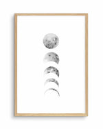 Phases Of The Moon Art Print-PRINT-Olive et Oriel-Olive et Oriel-A5 | 5.8" x 8.3" | 14.8 x 21cm-Oak-With White Border-Buy-Australian-Art-Prints-Online-with-Olive-et-Oriel-Your-Artwork-Specialists-Austrailia-Decorate-With-Coastal-Photo-Wall-Art-Prints-From-Our-Beach-House-Artwork-Collection-Fine-Poster-and-Framed-Artwork