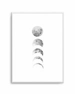 Phases Of The Moon Art Print-PRINT-Olive et Oriel-Olive et Oriel-A5 | 5.8" x 8.3" | 14.8 x 21cm-Unframed Art Print-With White Border-Buy-Australian-Art-Prints-Online-with-Olive-et-Oriel-Your-Artwork-Specialists-Austrailia-Decorate-With-Coastal-Photo-Wall-Art-Prints-From-Our-Beach-House-Artwork-Collection-Fine-Poster-and-Framed-Artwork