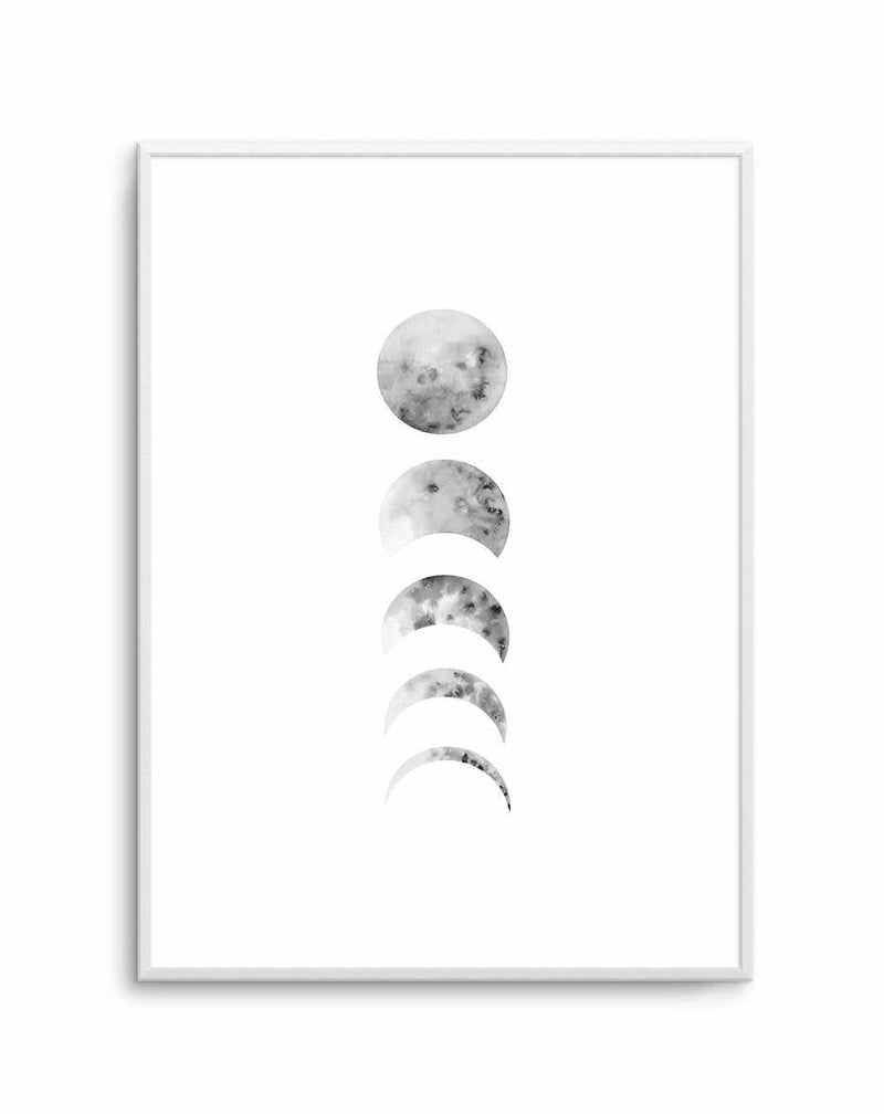 Phases Of The Moon Art Print-PRINT-Olive et Oriel-Olive et Oriel-A5 | 5.8" x 8.3" | 14.8 x 21cm-Unframed Art Print-With White Border-Buy-Australian-Art-Prints-Online-with-Olive-et-Oriel-Your-Artwork-Specialists-Austrailia-Decorate-With-Coastal-Photo-Wall-Art-Prints-From-Our-Beach-House-Artwork-Collection-Fine-Poster-and-Framed-Artwork