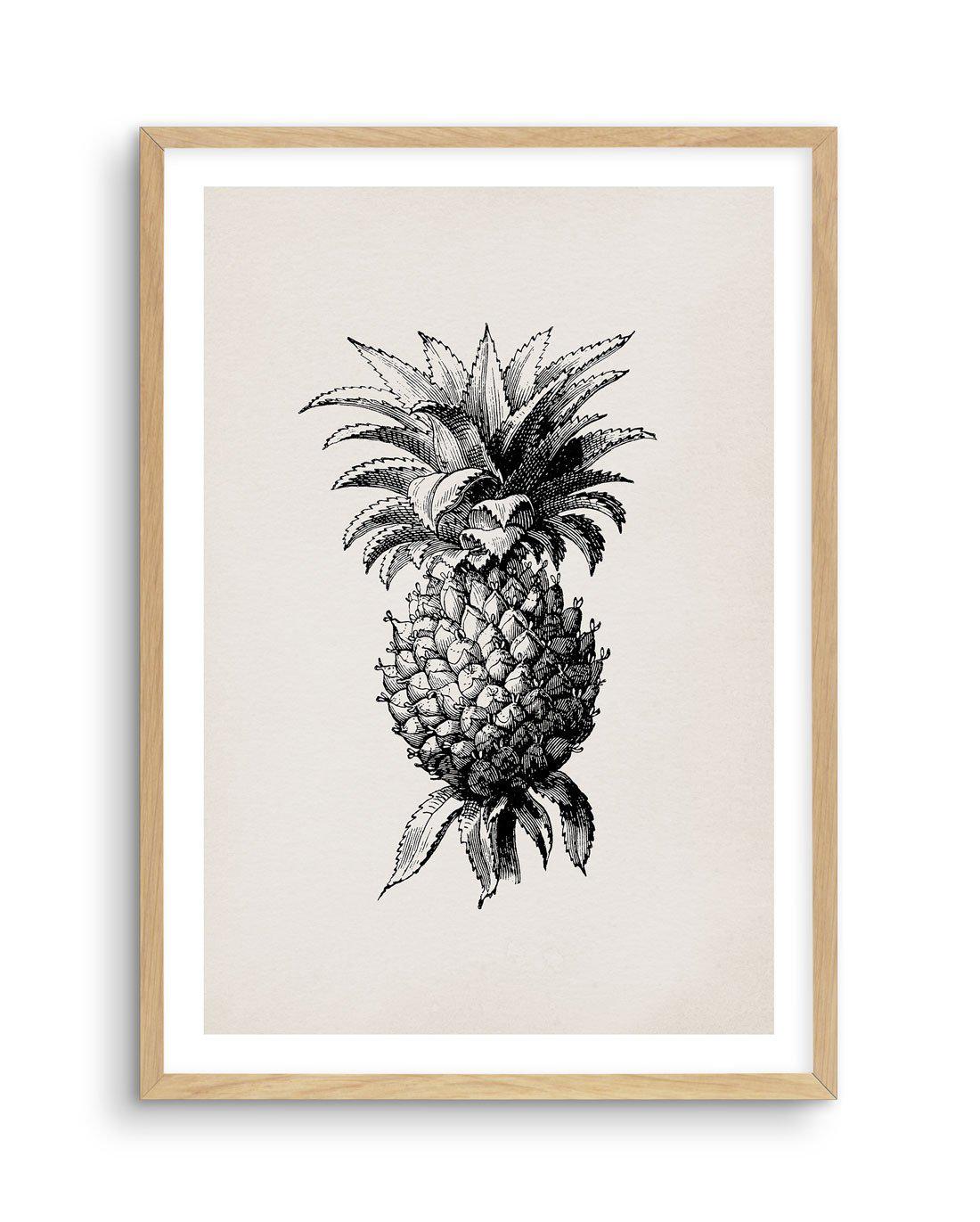 Pineapple Illustration Art Print-PRINT-Olive et Oriel-Olive et Oriel-A5 | 5.8" x 8.3" | 14.8 x 21cm-Oak-With White Border-Buy-Australian-Art-Prints-Online-with-Olive-et-Oriel-Your-Artwork-Specialists-Austrailia-Decorate-With-Coastal-Photo-Wall-Art-Prints-From-Our-Beach-House-Artwork-Collection-Fine-Poster-and-Framed-Artwork