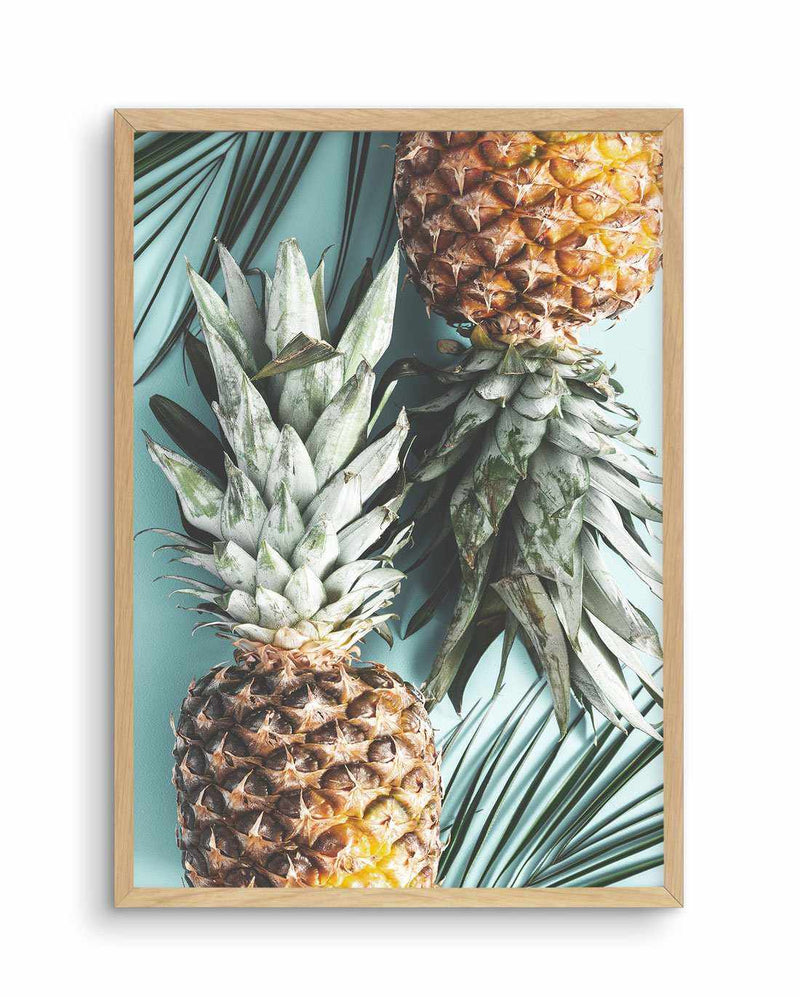 Pineapple & Palms Art Print-PRINT-Olive et Oriel-Olive et Oriel-A4 | 8.3" x 11.7" | 21 x 29.7cm-Oak-With White Border-Buy-Australian-Art-Prints-Online-with-Olive-et-Oriel-Your-Artwork-Specialists-Austrailia-Decorate-With-Coastal-Photo-Wall-Art-Prints-From-Our-Beach-House-Artwork-Collection-Fine-Poster-and-Framed-Artwork
