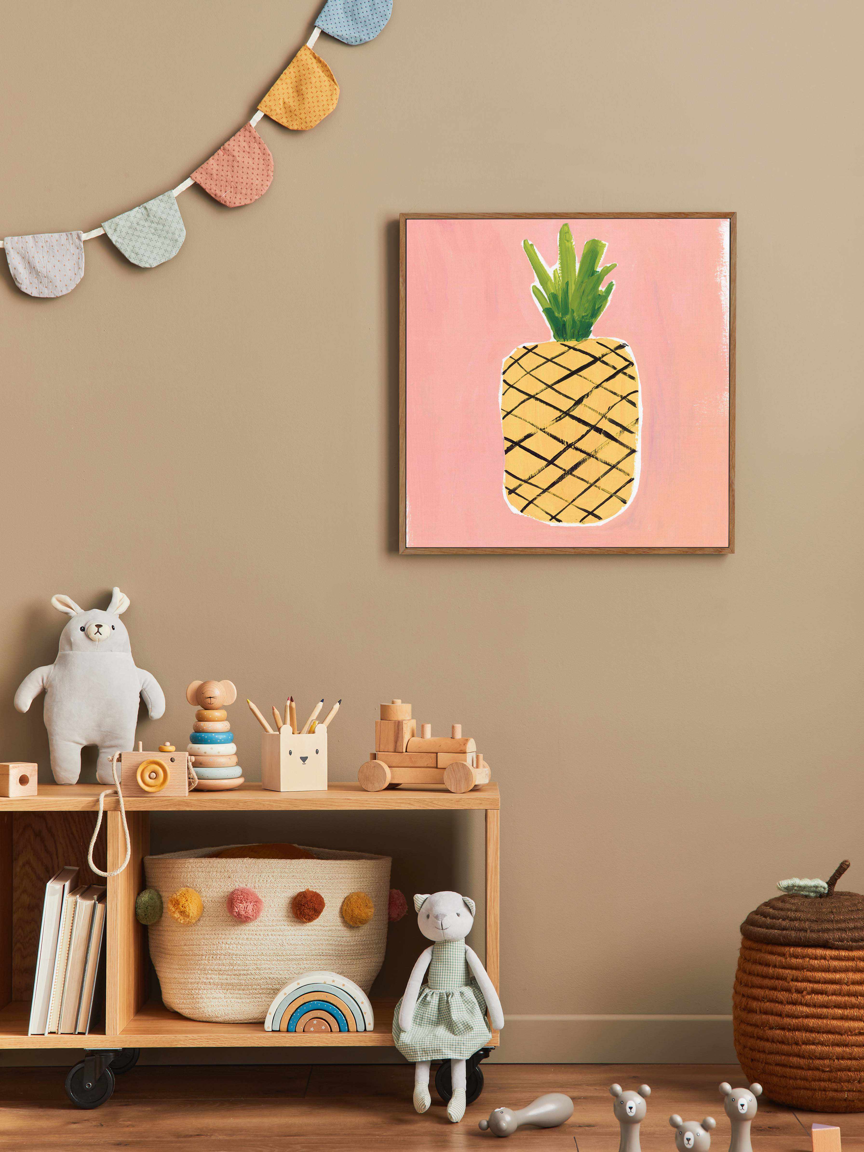 Pineapple SQ Framed Canvas-CANVAS-You can shop wall art online with Olive et Oriel for everything from abstract art to fun kids wall art. Our beautiful modern art prints and canvas art are available from large canvas prints to wall art paintings and our proudly Australian artwork collection offers only the highest quality framed large wall art and canvas art Australia - You can buy fashion photography prints or Hampton print posters and paintings on canvas from Olive et Oriel and have them deliv