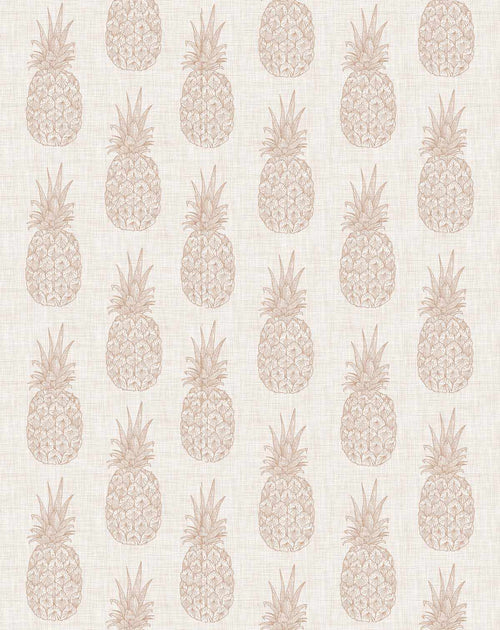 Pineapples on Linen Wallpaper - Olive et Oriel