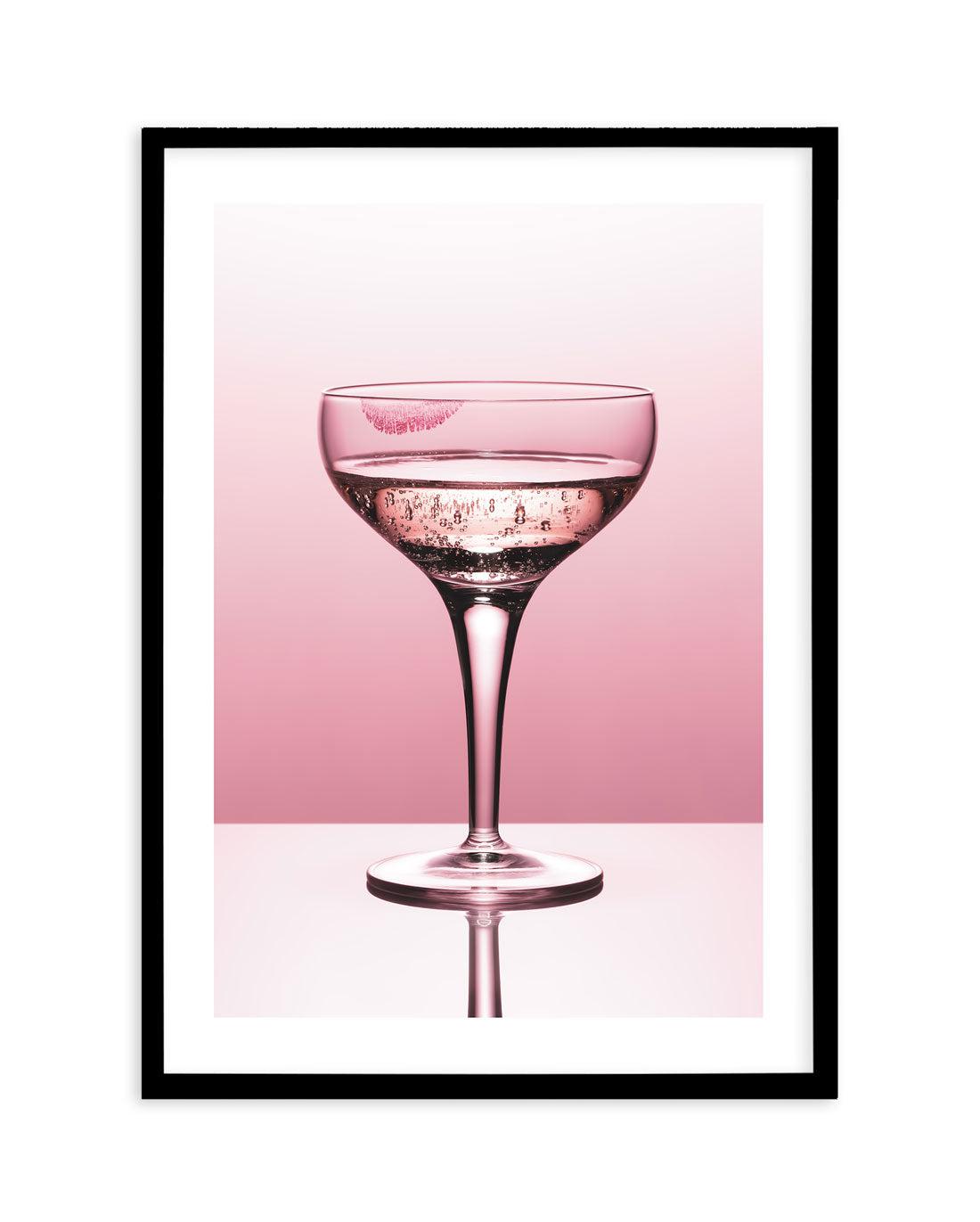 Pink Champagne Art Print-PRINT-Olive et Oriel-Olive et Oriel-A5 | 5.8" x 8.3" | 14.8 x 21cm-Black-With White Border-Buy-Australian-Art-Prints-Online-with-Olive-et-Oriel-Your-Artwork-Specialists-Austrailia-Decorate-With-Coastal-Photo-Wall-Art-Prints-From-Our-Beach-House-Artwork-Collection-Fine-Poster-and-Framed-Artwork