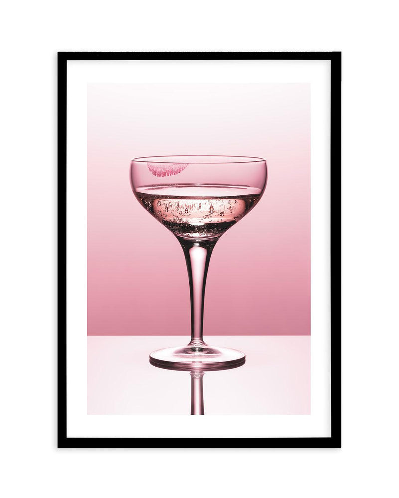 Pink Champagne Art Print-PRINT-Olive et Oriel-Olive et Oriel-A5 | 5.8" x 8.3" | 14.8 x 21cm-Black-With White Border-Buy-Australian-Art-Prints-Online-with-Olive-et-Oriel-Your-Artwork-Specialists-Austrailia-Decorate-With-Coastal-Photo-Wall-Art-Prints-From-Our-Beach-House-Artwork-Collection-Fine-Poster-and-Framed-Artwork