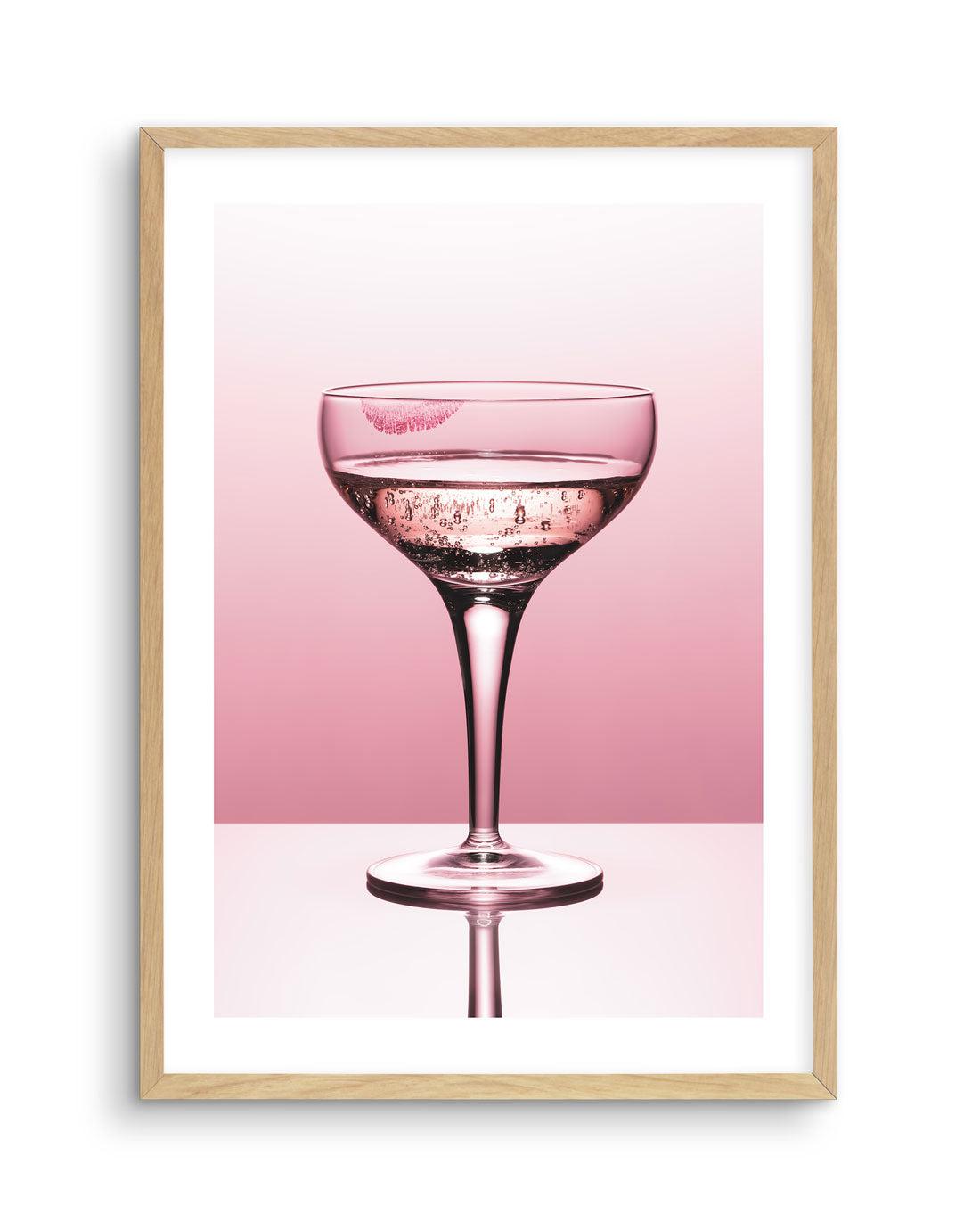 Pink Champagne Art Print-PRINT-Olive et Oriel-Olive et Oriel-A5 | 5.8" x 8.3" | 14.8 x 21cm-Oak-With White Border-Buy-Australian-Art-Prints-Online-with-Olive-et-Oriel-Your-Artwork-Specialists-Austrailia-Decorate-With-Coastal-Photo-Wall-Art-Prints-From-Our-Beach-House-Artwork-Collection-Fine-Poster-and-Framed-Artwork