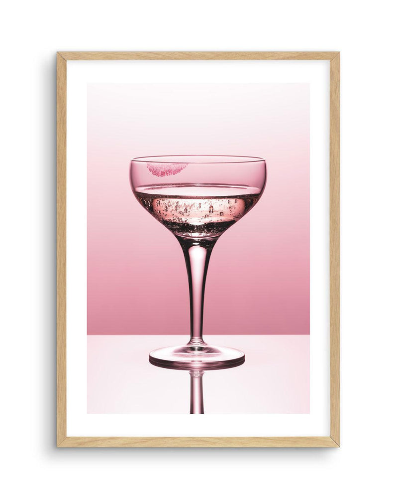 Pink Champagne Art Print-PRINT-Olive et Oriel-Olive et Oriel-A5 | 5.8" x 8.3" | 14.8 x 21cm-Oak-With White Border-Buy-Australian-Art-Prints-Online-with-Olive-et-Oriel-Your-Artwork-Specialists-Austrailia-Decorate-With-Coastal-Photo-Wall-Art-Prints-From-Our-Beach-House-Artwork-Collection-Fine-Poster-and-Framed-Artwork