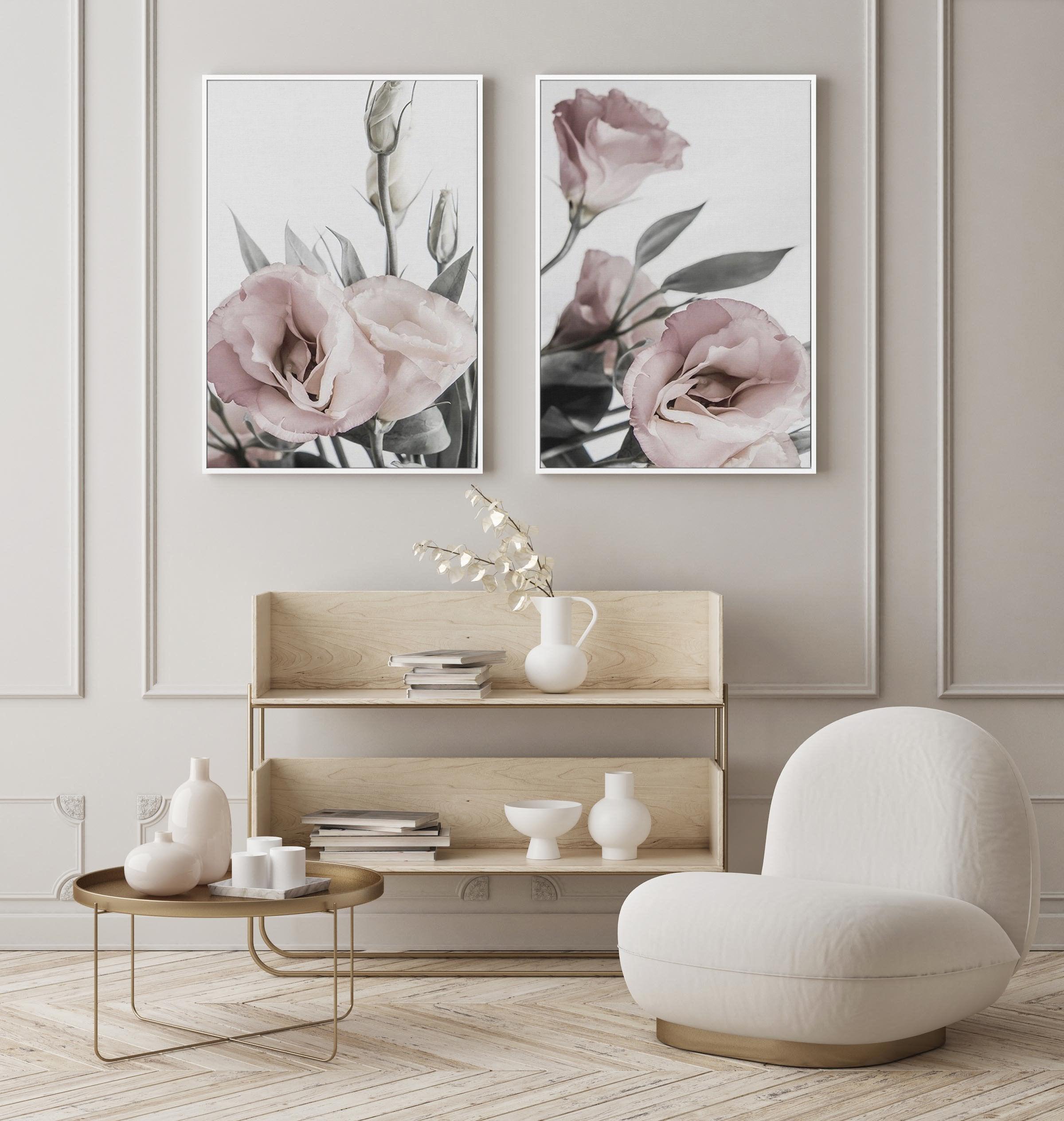 Pink Lisianthus I | Framed Canvas-CANVAS-You can shop wall art online with Olive et Oriel for everything from abstract art to fun kids wall art. Our beautiful modern art prints and canvas art are available from large canvas prints to wall art paintings and our proudly Australian artwork collection offers only the highest quality framed large wall art and canvas art Australia - You can buy fashion photography prints or Hampton print posters and paintings on canvas from Olive et Oriel and have the