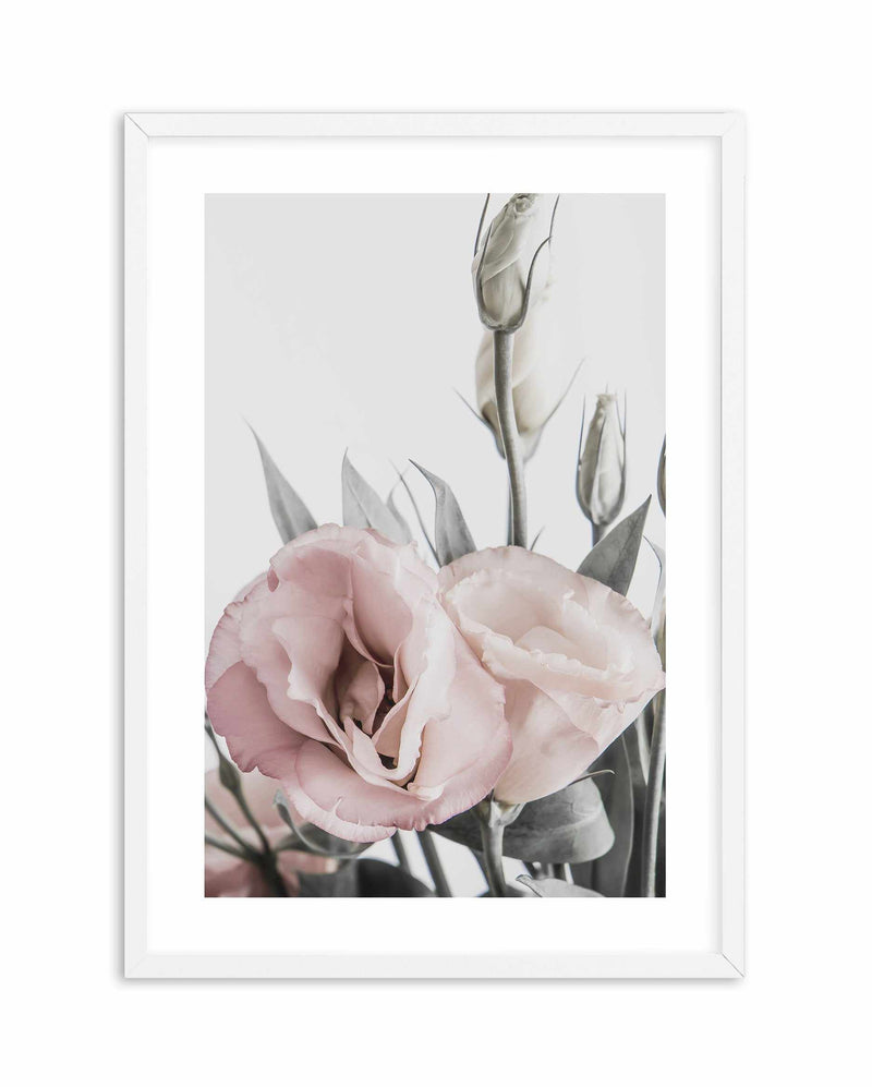Pink Lisianthus I Art Print-PRINT-Olive et Oriel-Olive et Oriel-A4 | 8.3" x 11.7" | 21 x 29.7cm-White-With White Border-Buy-Australian-Art-Prints-Online-with-Olive-et-Oriel-Your-Artwork-Specialists-Austrailia-Decorate-With-Coastal-Photo-Wall-Art-Prints-From-Our-Beach-House-Artwork-Collection-Fine-Poster-and-Framed-Artwork