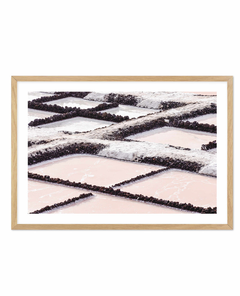 Pink Salt Lakes Art Print-PRINT-Olive et Oriel-Olive et Oriel-A4 | 8.3" x 11.7" | 21 x 29.7cm-Oak-With White Border-Buy-Australian-Art-Prints-Online-with-Olive-et-Oriel-Your-Artwork-Specialists-Austrailia-Decorate-With-Coastal-Photo-Wall-Art-Prints-From-Our-Beach-House-Artwork-Collection-Fine-Poster-and-Framed-Artwork