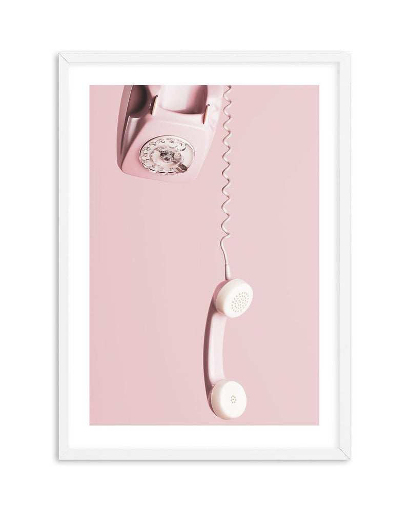 Pink Telephone Art Print-PRINT-Olive et Oriel-Olive et Oriel-A5 | 5.8" x 8.3" | 14.8 x 21cm-White-With White Border-Buy-Australian-Art-Prints-Online-with-Olive-et-Oriel-Your-Artwork-Specialists-Austrailia-Decorate-With-Coastal-Photo-Wall-Art-Prints-From-Our-Beach-House-Artwork-Collection-Fine-Poster-and-Framed-Artwork