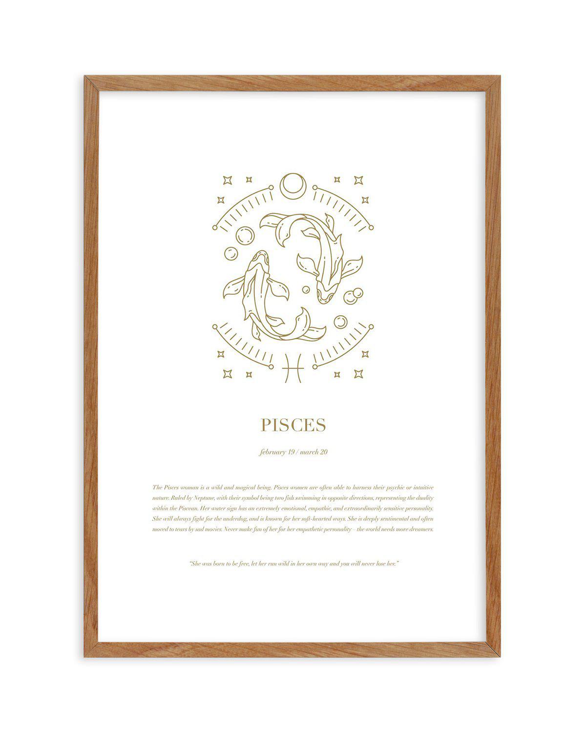 Pisces | Celestial Zodiac Art Print-PRINT-Olive et Oriel-Olive et Oriel-50x70 cm | 19.6" x 27.5"-Walnut-With White Border-Buy-Australian-Art-Prints-Online-with-Olive-et-Oriel-Your-Artwork-Specialists-Austrailia-Decorate-With-Coastal-Photo-Wall-Art-Prints-From-Our-Beach-House-Artwork-Collection-Fine-Poster-and-Framed-Artwork