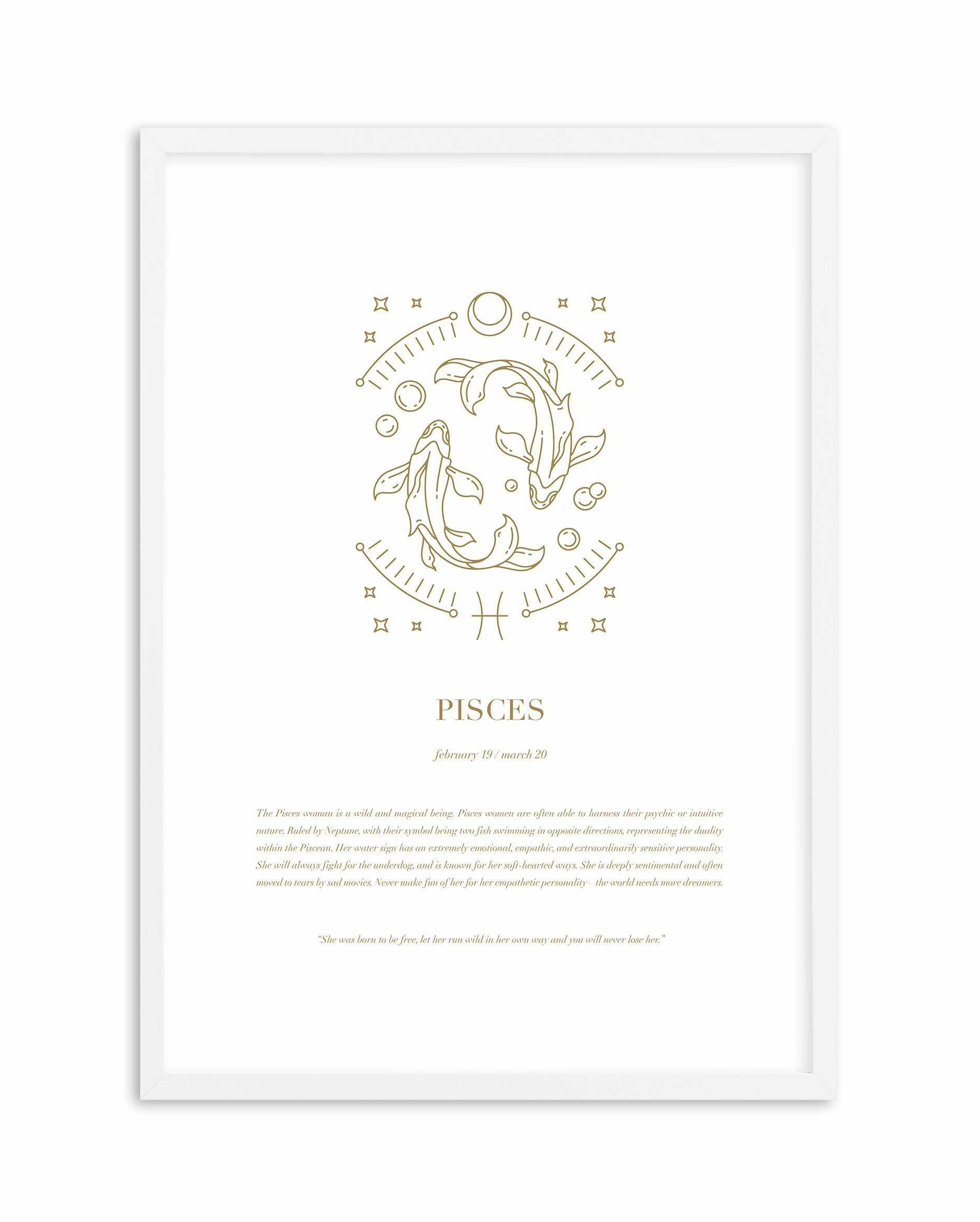 Pisces | Celestial Zodiac Art Print-PRINT-Olive et Oriel-Olive et Oriel-A4 | 8.3" x 11.7" | 21 x 29.7cm-White-With White Border-Buy-Australian-Art-Prints-Online-with-Olive-et-Oriel-Your-Artwork-Specialists-Austrailia-Decorate-With-Coastal-Photo-Wall-Art-Prints-From-Our-Beach-House-Artwork-Collection-Fine-Poster-and-Framed-Artwork