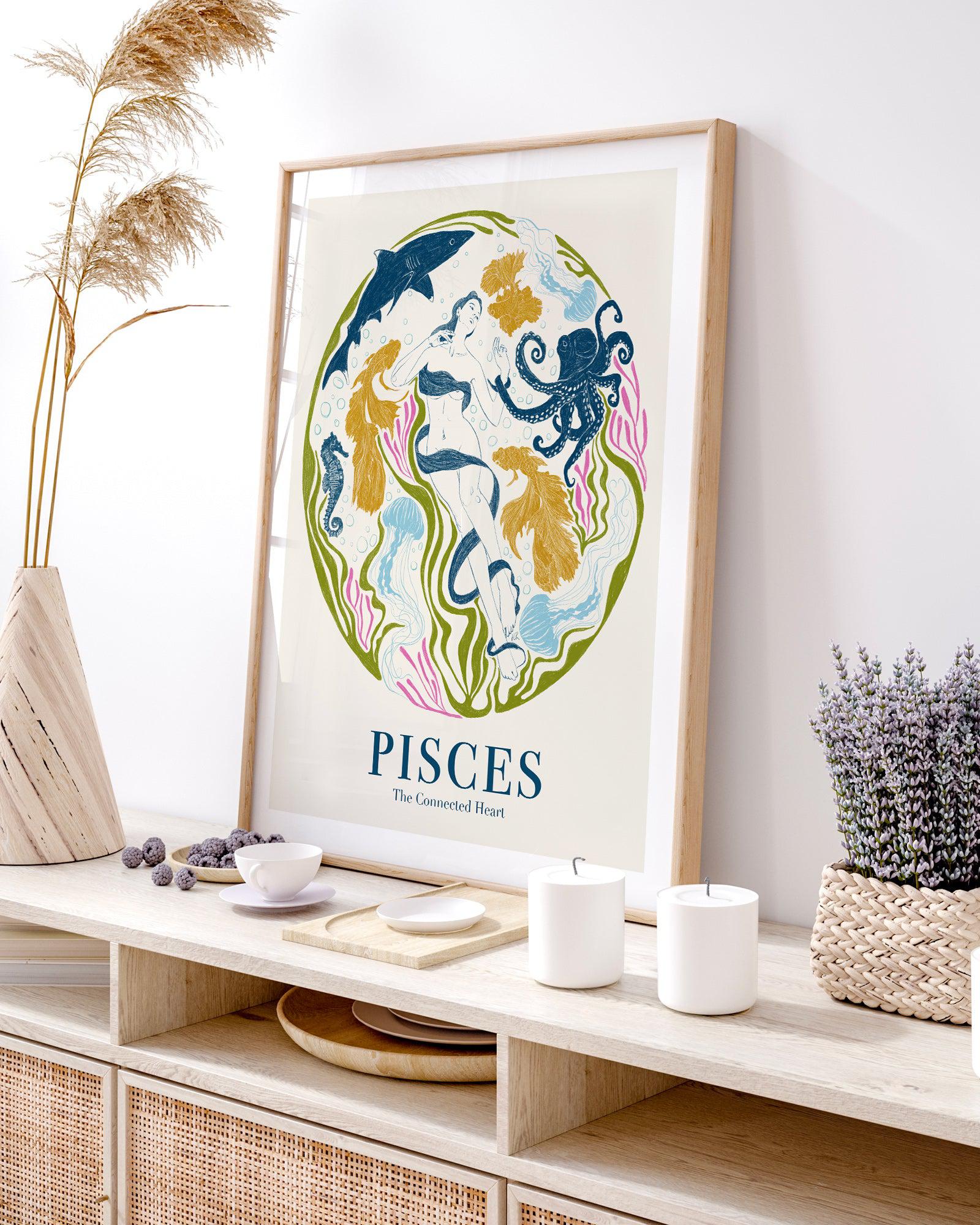 Pisces By Jenny Liz Rome Art Print-PRINT-Olive et Oriel-Olive et Oriel-Buy-Australian-Art-Prints-Online-with-Olive-et-Oriel-Your-Artwork-Specialists-Austrailia-Decorate-With-Coastal-Photo-Wall-Art-Prints-From-Our-Beach-House-Artwork-Collection-Fine-Poster-and-Framed-Artwork