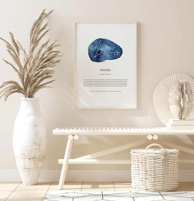 Pisces | Watercolour Zodiac Art Print-PRINT-Olive et Oriel-Olive et Oriel-Buy-Australian-Art-Prints-Online-with-Olive-et-Oriel-Your-Artwork-Specialists-Austrailia-Decorate-With-Coastal-Photo-Wall-Art-Prints-From-Our-Beach-House-Artwork-Collection-Fine-Poster-and-Framed-Artwork