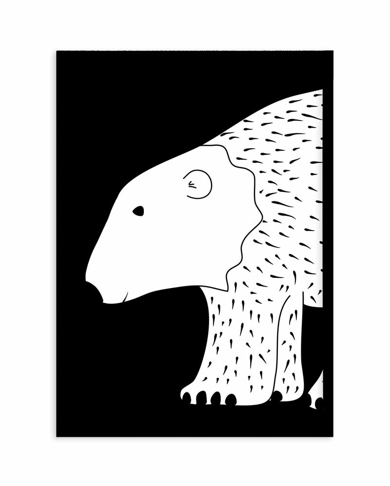 Polar Bear Art Print-PRINT-Olive et Oriel-Olive et Oriel-A5 | 5.8" x 8.3" | 14.8 x 21cm-Black-With White Border-Buy-Australian-Art-Prints-Online-with-Olive-et-Oriel-Your-Artwork-Specialists-Austrailia-Decorate-With-Coastal-Photo-Wall-Art-Prints-From-Our-Beach-House-Artwork-Collection-Fine-Poster-and-Framed-Artwork