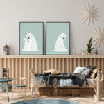 Polar Bear I | Mint Art Print-PRINT-Olive et Oriel-Olive et Oriel-Buy-Australian-Art-Prints-Online-with-Olive-et-Oriel-Your-Artwork-Specialists-Austrailia-Decorate-With-Coastal-Photo-Wall-Art-Prints-From-Our-Beach-House-Artwork-Collection-Fine-Poster-and-Framed-Artwork