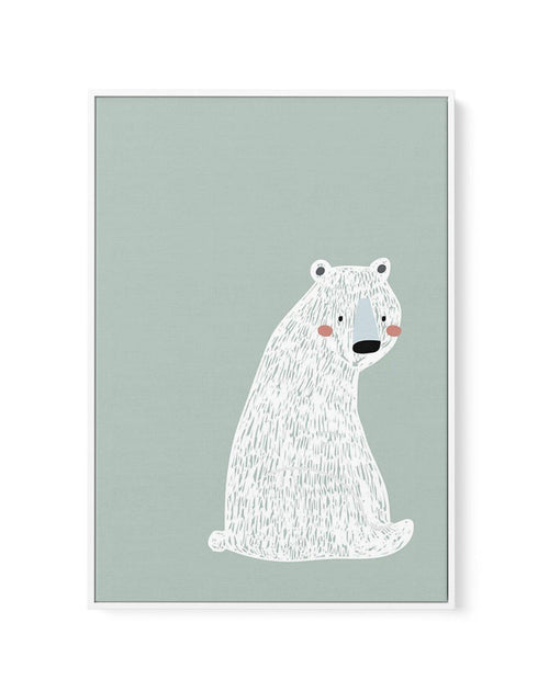 Polar Bear I | Mint | Framed Canvas-CANVAS-You can shop wall art online with Olive et Oriel for everything from abstract art to fun kids wall art. Our beautiful modern art prints and canvas art are available from large canvas prints to wall art paintings and our proudly Australian artwork collection offers only the highest quality framed large wall art and canvas art Australia - You can buy fashion photography prints or Hampton print posters and paintings on canvas from Olive et Oriel and have t
