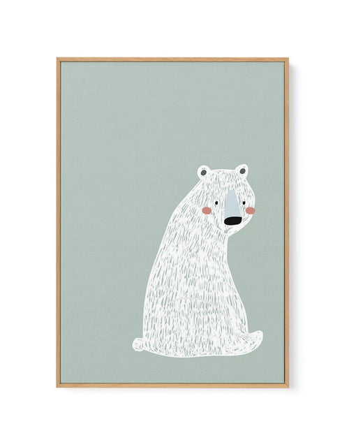 Polar Bear I | Mint | Framed Canvas-CANVAS-You can shop wall art online with Olive et Oriel for everything from abstract art to fun kids wall art. Our beautiful modern art prints and canvas art are available from large canvas prints to wall art paintings and our proudly Australian artwork collection offers only the highest quality framed large wall art and canvas art Australia - You can buy fashion photography prints or Hampton print posters and paintings on canvas from Olive et Oriel and have t