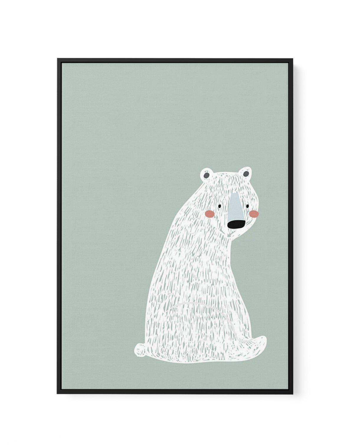 Polar Bear I | Mint | Framed Canvas-CANVAS-You can shop wall art online with Olive et Oriel for everything from abstract art to fun kids wall art. Our beautiful modern art prints and canvas art are available from large canvas prints to wall art paintings and our proudly Australian artwork collection offers only the highest quality framed large wall art and canvas art Australia - You can buy fashion photography prints or Hampton print posters and paintings on canvas from Olive et Oriel and have t