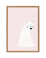 Polar Bear I | Pink Art Print-PRINT-Olive et Oriel-Olive et Oriel-50x70 cm | 19.6" x 27.5"-Walnut-With White Border-Buy-Australian-Art-Prints-Online-with-Olive-et-Oriel-Your-Artwork-Specialists-Austrailia-Decorate-With-Coastal-Photo-Wall-Art-Prints-From-Our-Beach-House-Artwork-Collection-Fine-Poster-and-Framed-Artwork
