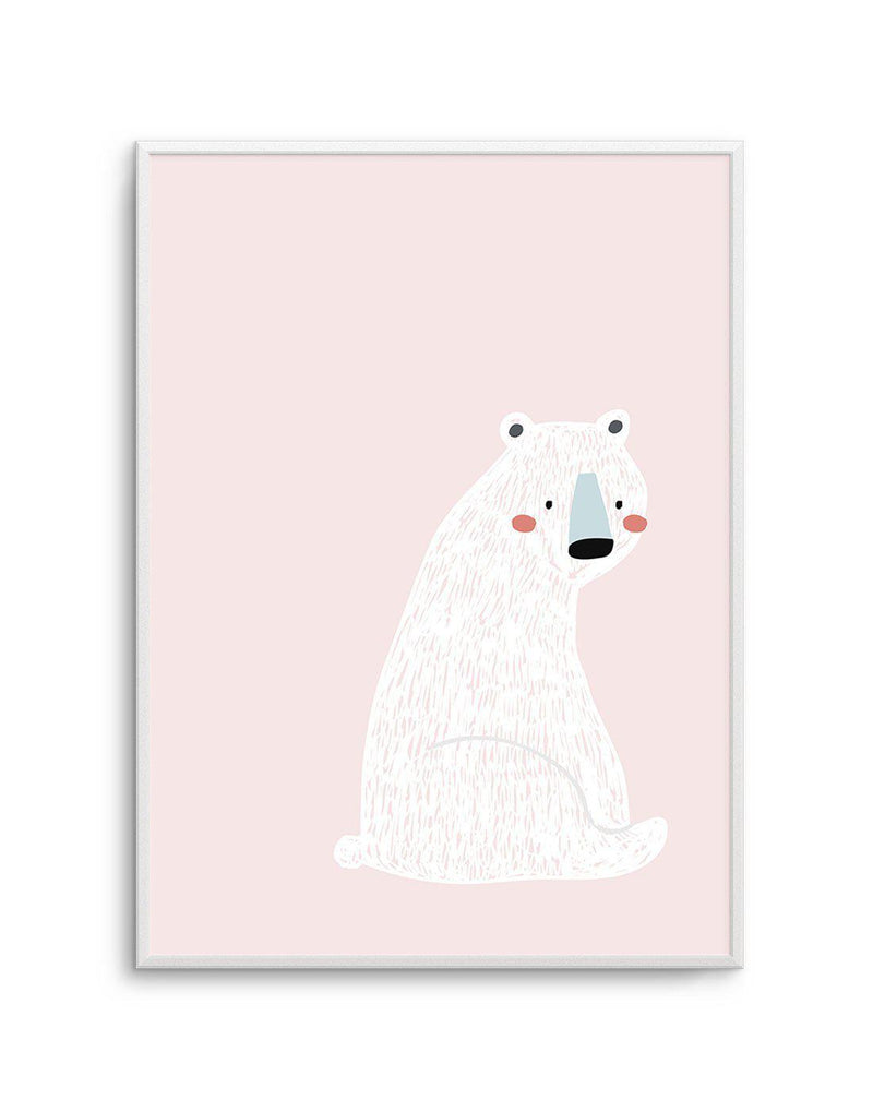 Polar Bear I | Pink Art Print-PRINT-Olive et Oriel-Olive et Oriel-A5 | 5.8" x 8.3" | 14.8 x 21cm-Unframed Art Print-With White Border-Buy-Australian-Art-Prints-Online-with-Olive-et-Oriel-Your-Artwork-Specialists-Austrailia-Decorate-With-Coastal-Photo-Wall-Art-Prints-From-Our-Beach-House-Artwork-Collection-Fine-Poster-and-Framed-Artwork